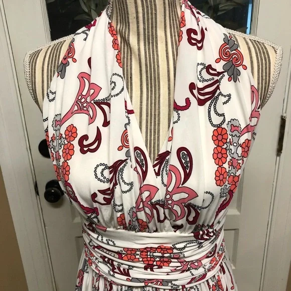 Evan Picone white/pink floral knit dress - Picture 2 of 8